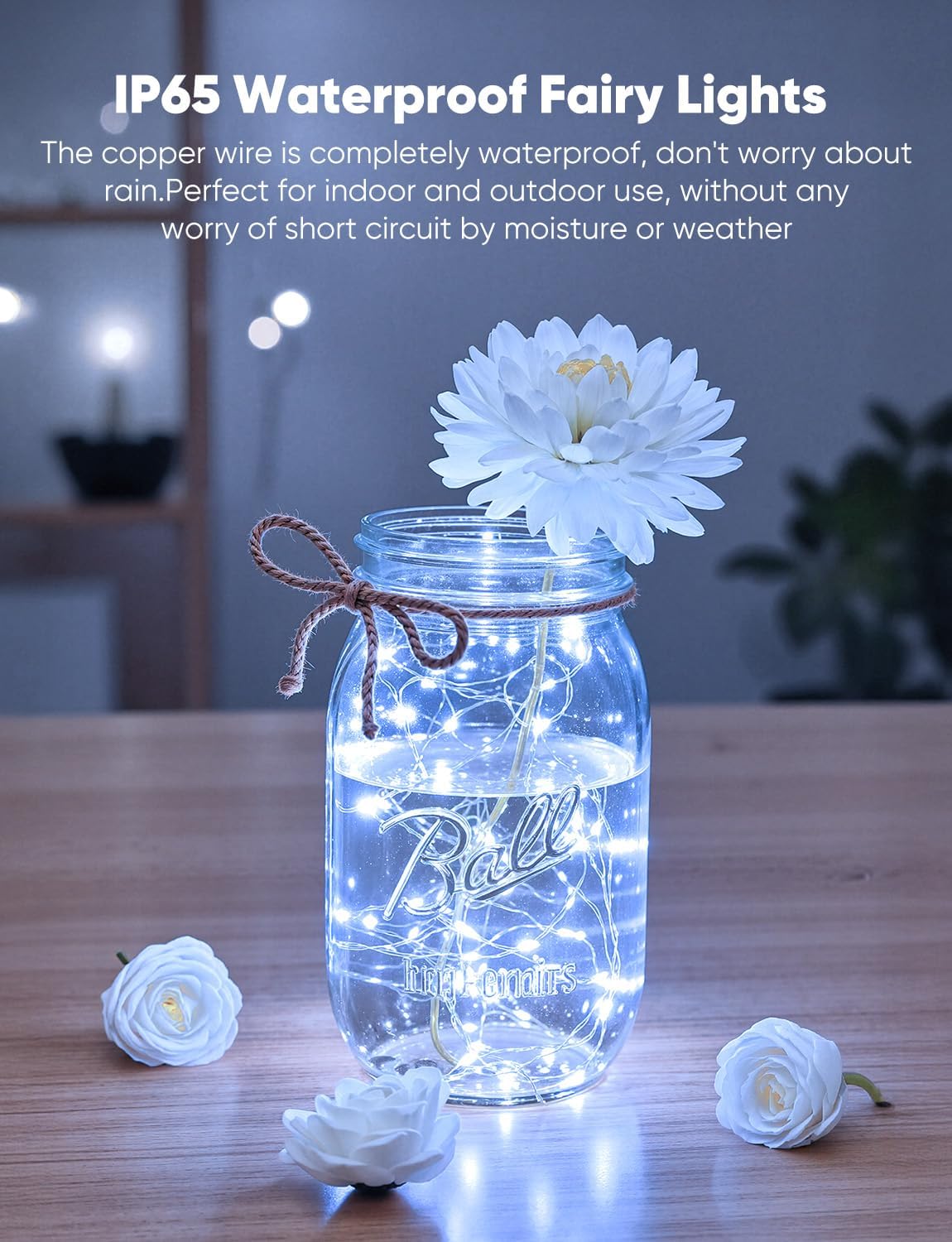 14 Pack 7FT 20 LED Battery Operated Silver Wire Firefly Starry Moon Lights for DIY Crafts, Cool White
