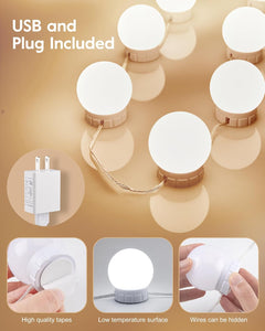 Hollywood Style 10 Dimmable Led Light Bulbs for Mirror Makeup, White (No Mirror Included)