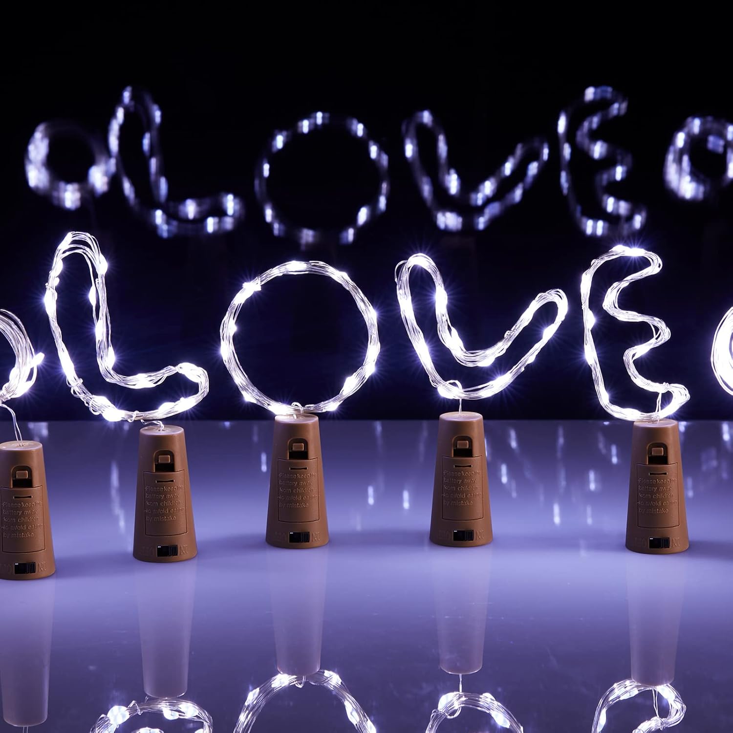 10 Pack 20 LEDs Waterproof Wine Bottle Cork Lights Mini Fairy Lights for Wedding Party DIY Decor