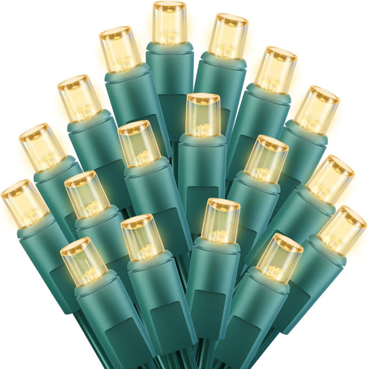 14 Feet 50 LEDs Clear Mini Lights Plug in, Connectable Christmas Tree Lights for Indoor Outdoor Decoration