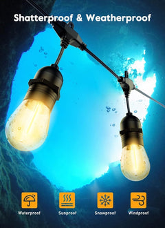 82FT 25 Bulbs Shatterproof Patio Lights with Remote for Backyard Bistro Porch, Only for Canada