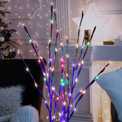 6 Pack 24Inch 60 LED Christmas LED Pathway String Lights, Lighted Branches, Multicolor