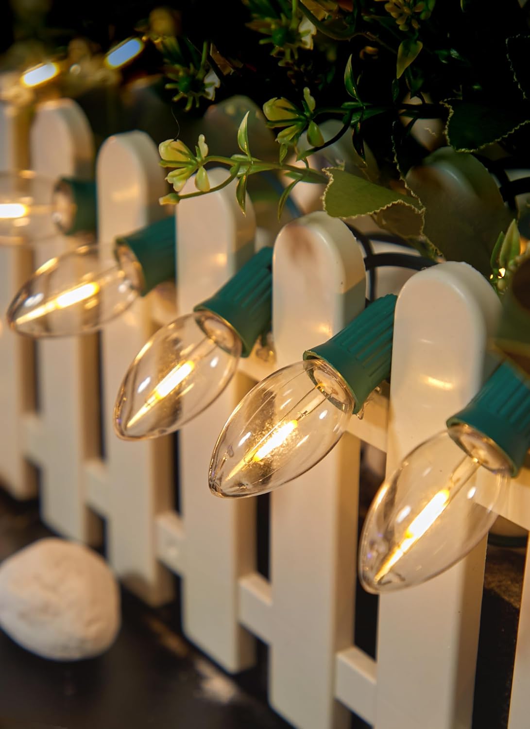 100 Feet C9 String Lights with 50 Shatterproof C9 Bulbs, Waterproof Connectable Christmas Tree Lights for Outside Patio Xmas Decorations (Warm White)