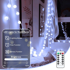 USB String Lights - 2 Pack, 46FT, 100 LED Globe Lights