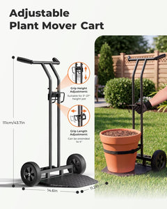 200 Lbs Capacity Plant Caddy With Wheels Heavy Duty, Grabbing Arm Adjustable