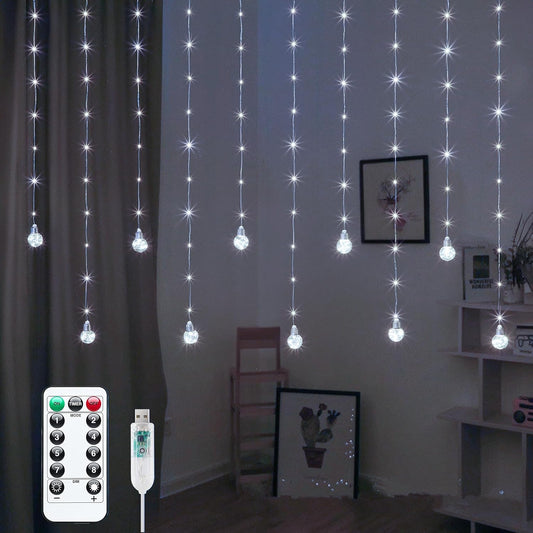 200 LED Wishing Ball Curtain Lights - USB Powered Fairy String Lights