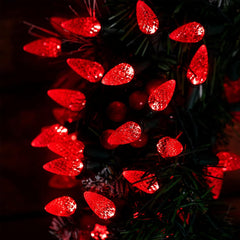 C6 LED Christmas String Lights - 2PC, 60 LEDs, 20FT, Red
