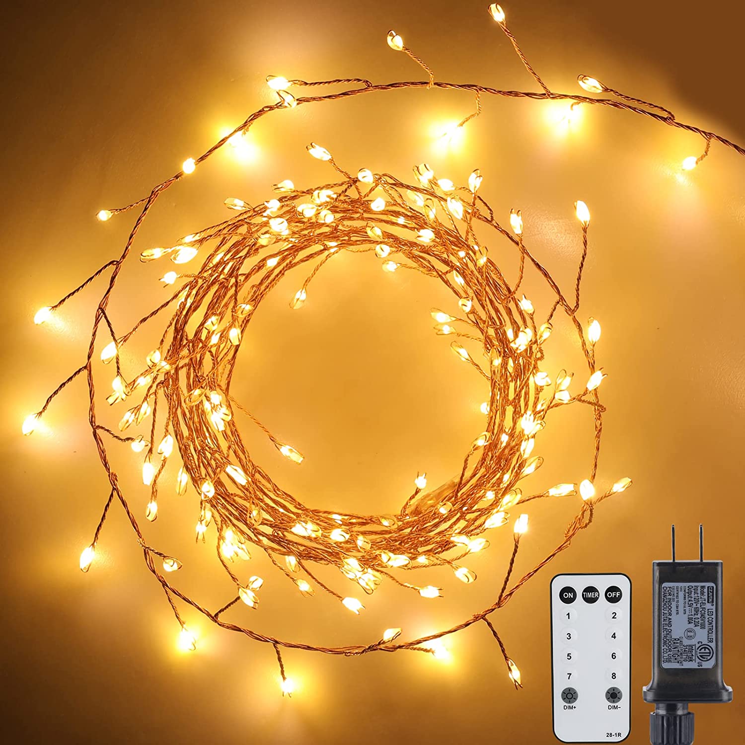 1 x 23 Feet / 400 LED / Warm White / Copper Wire