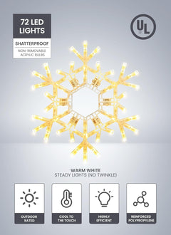 Christmas Snowflake Lights Outdoor Indoor, Multi-Size (20"/36") Multi-Color Folding LED Hanging Lights