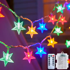Star String Lights - 17 FT, 50 LED, Multicolor, Battery Operated