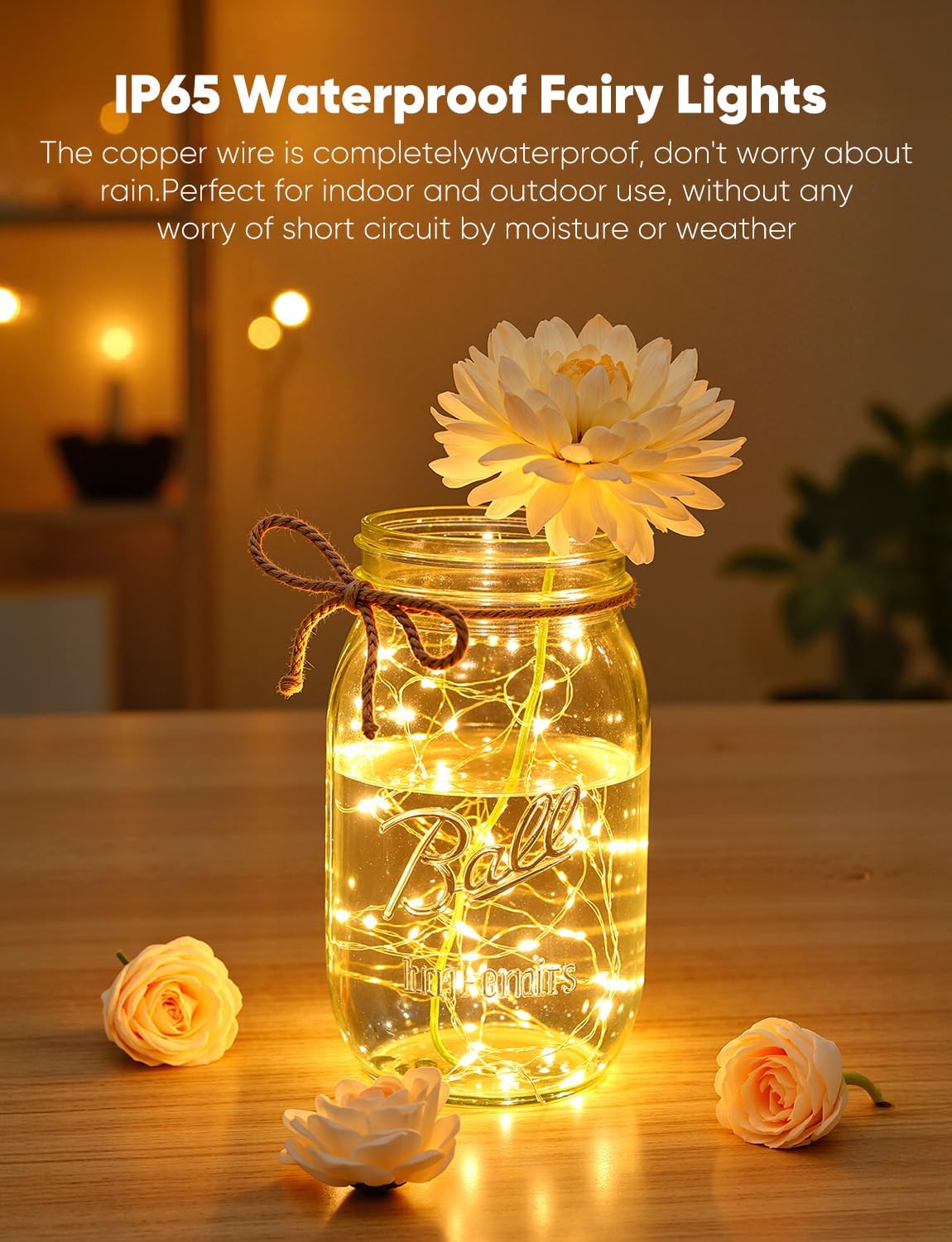 14 Pack 7FT 20 LED Battery Operated Silver Wire Firefly Starry Moon Lights for DIY Crafts, Warm White