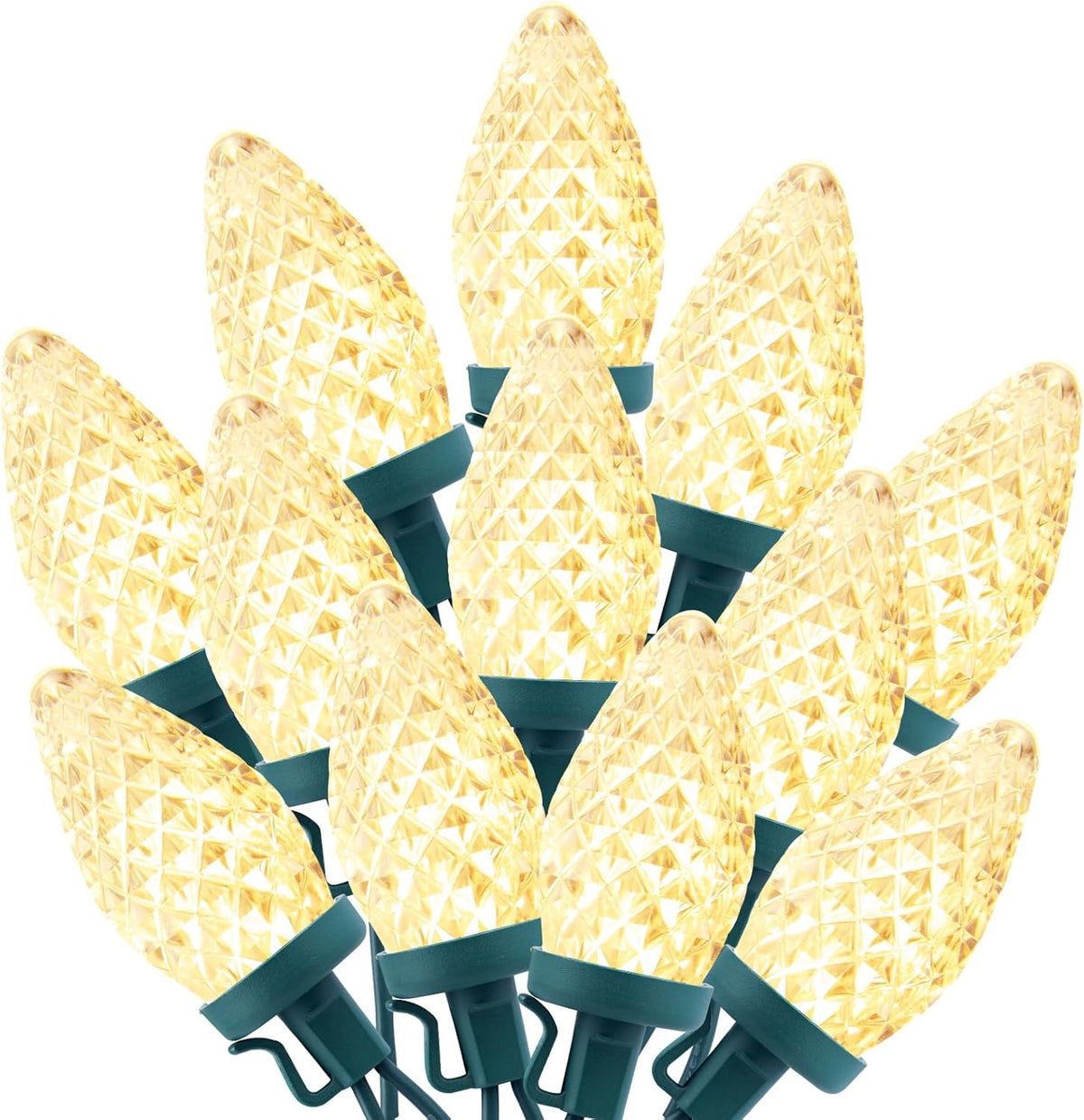 66ft 100 LED C9 Waterproof Strawberry String Lights, Plug-in Extendable Green Wire for Outdoor Indoor Patio Party Decoration