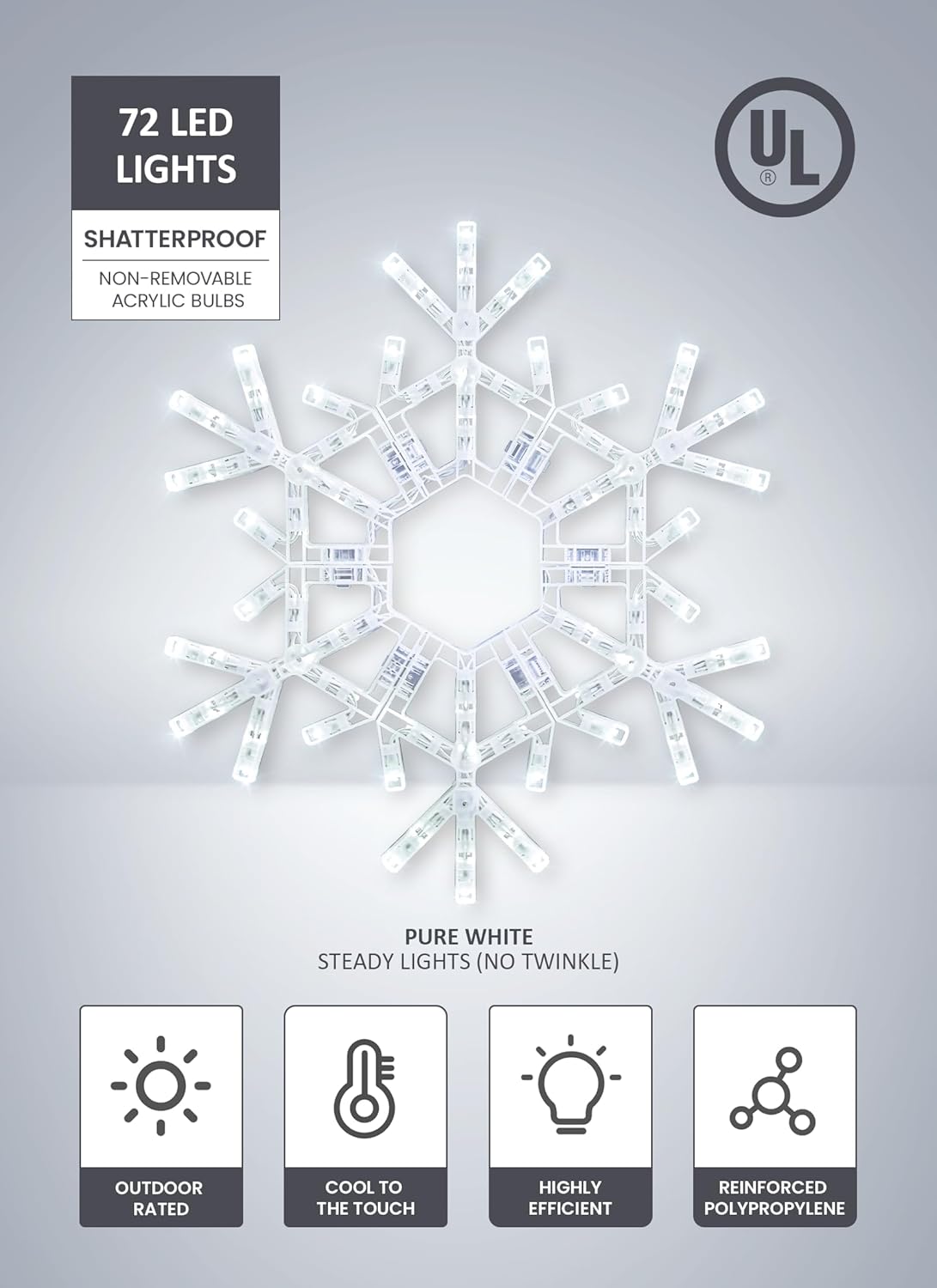 Christmas Snowflake Lights Outdoor Indoor, Multi-Size (20"/36") Multi-Color Folding LED Hanging Lights