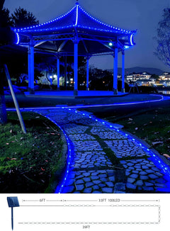 39FT Solar String Lights - 100 LED Waterproof Rope Lights