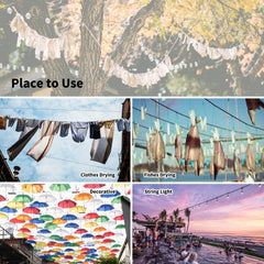 Outdoor String Lights Hanging Kit - 100 FT, Stainless Steel Cable