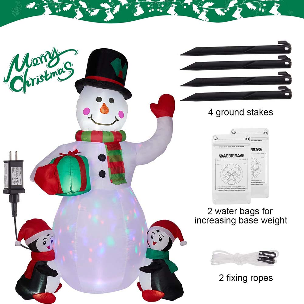 1 x 6 Feet / Snowman with Penguins