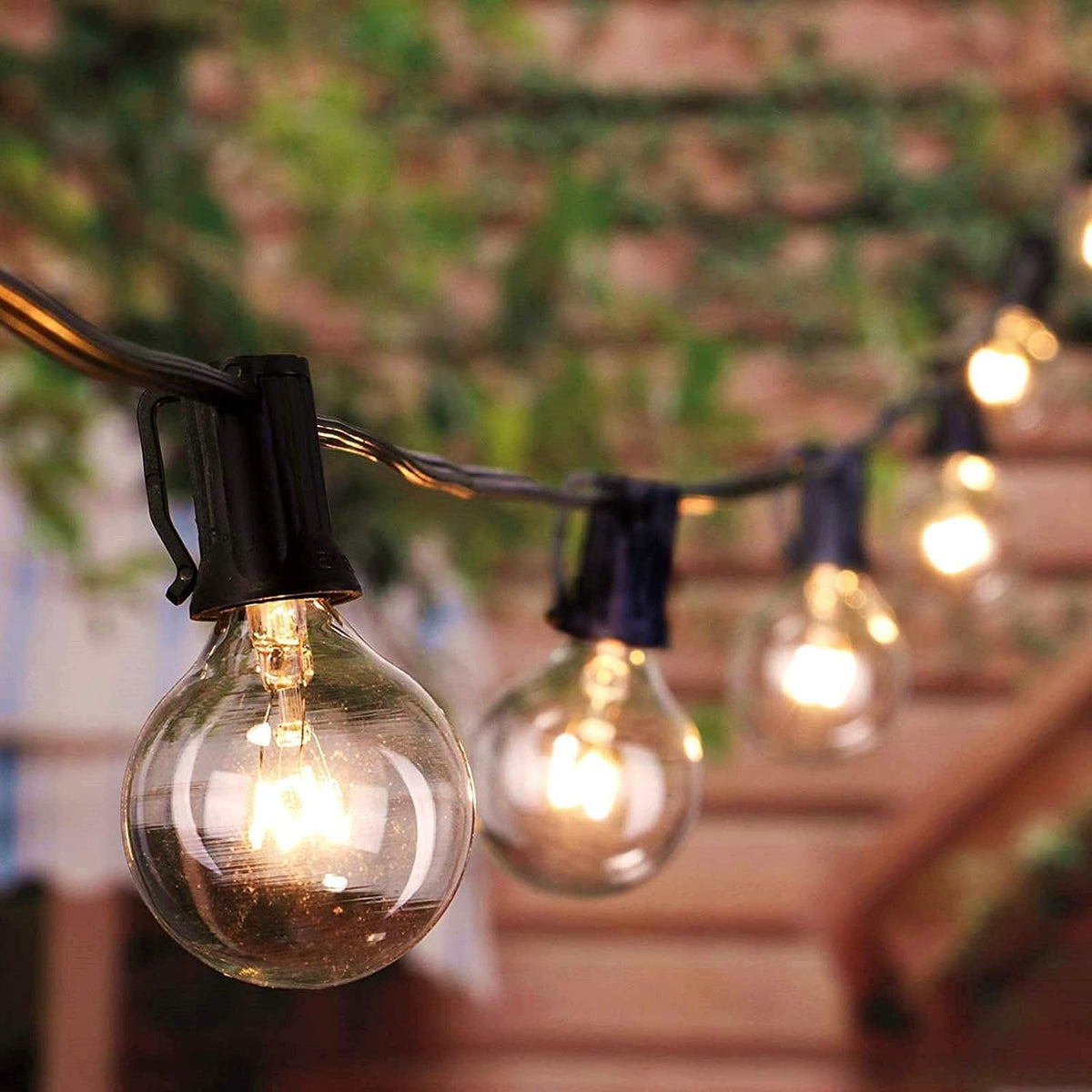 G40 Globe LED Patio Lights - Black, Waterproof