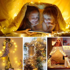 5 Pack Warm White Fairy Lights - Battery Operated, 7ft, 20 LED