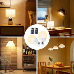 E26 Rechargeable Light Bulb with Remote, Timer & 3 Color Temperatures