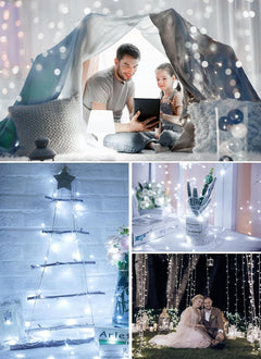 Battery Operated String Lights, 17 FT, 50 LED, Waterproof with Timer