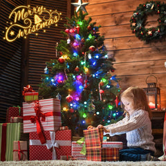 Globe String Lights, 33 Feet 100 Led Fairy Lights Plug in, Pink + Multicolor