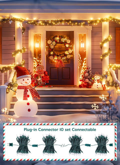 12 Feet 50 Count Incandescent Bulbs Mini Lights for Indoor Outdoor Xmas Tree Easter Valentine’s Day Wedding