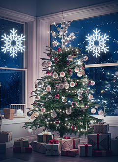 Christmas Snowflake Lights Outdoor Indoor, Multi-Size (20"/36") Multi-Color Folding LED Hanging Lights