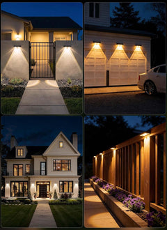 4 Pack Solar Powered Warm White & RGB 11 Colors Fence Deck Step Flood Lights for Patio Porch Garden