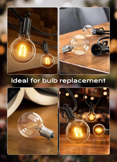 50 Pack G40 5W 120V Globe Incandescent Glass Bulbs