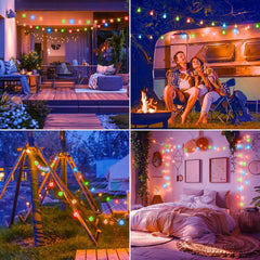 33ft 60 LED Battery Operated Crystal Globe Fairy Lights with Remote, 8 Modes, Multicolor