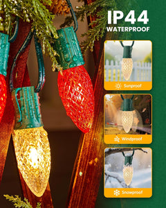 Commercial 250FT/500FT C9/E17 Christmas Light Sockets Set Spool, C9 String Light Stringer 12" Spacing Green Wire