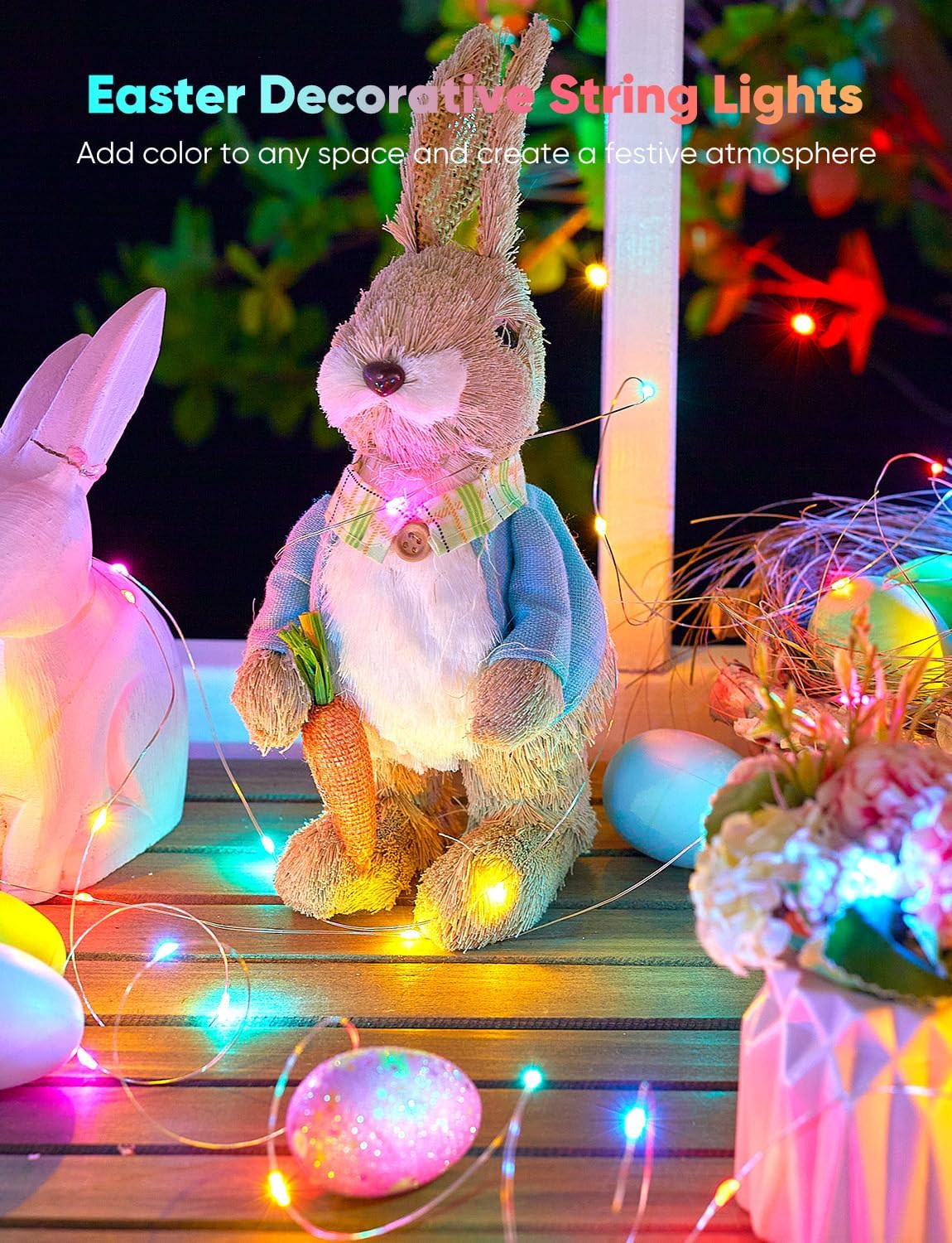 33FT USB Plug in 100 LED 22 Colors Changing Copper Wire String Lights with Remote, 12 Modes