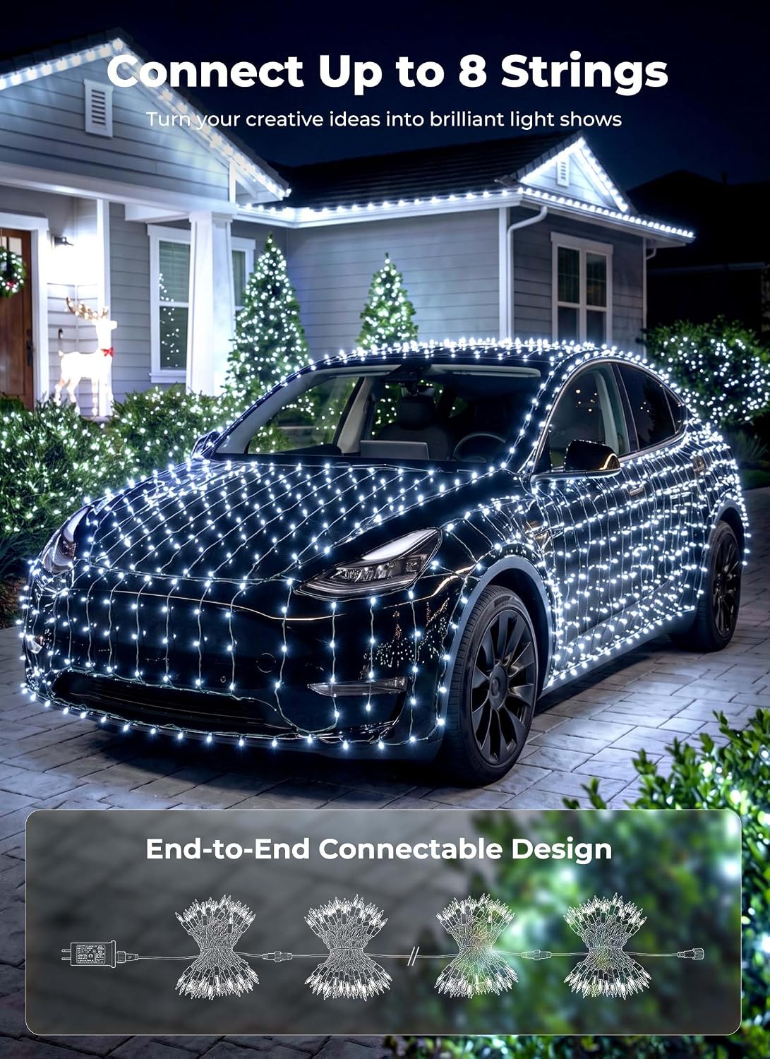32ft 100 LED Plug in Mini String Lights for Christmas Party Holiday Xmas Decoration, Cool White