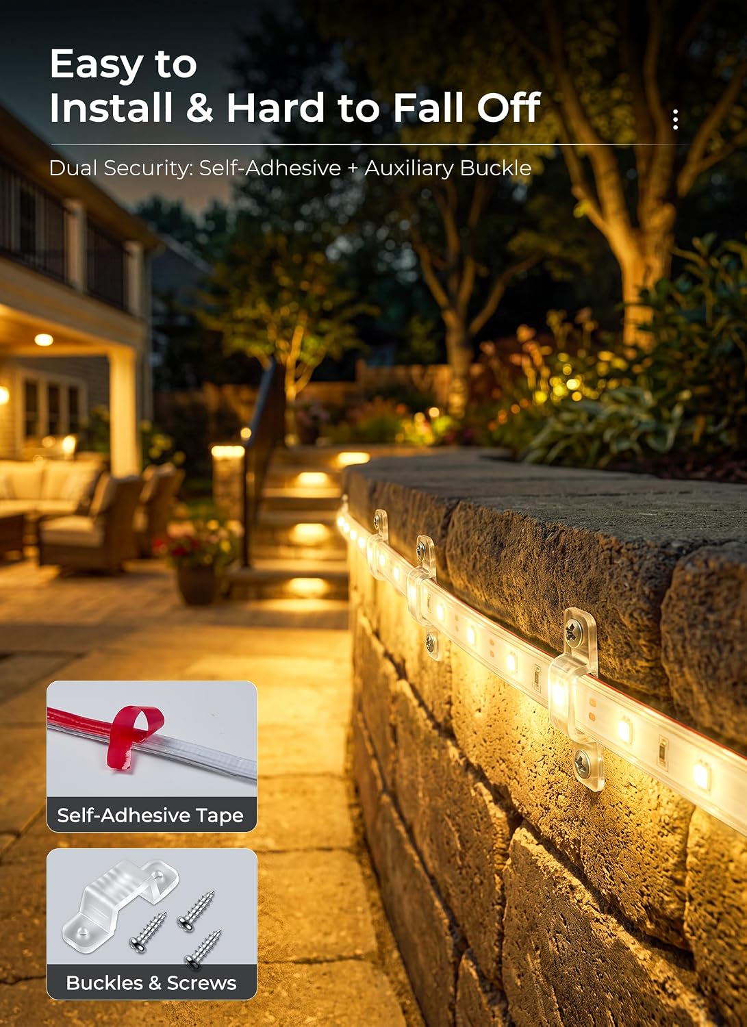66Ft 640 LED Solar Powered String Lights Outdoor for Garden Yard Patio Party Decor, Warm White