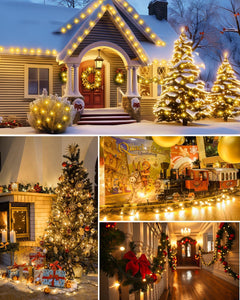 14 Feet 50 LEDs Clear Mini Lights Plug in, Connectable Christmas Tree Lights for Indoor Outdoor Decoration