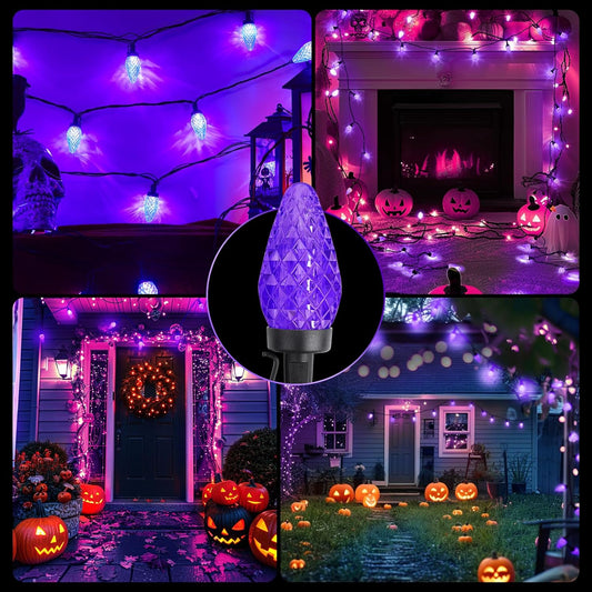 66 FT C9 LED String Lights - 100 Strawberry-Shaped LEDs