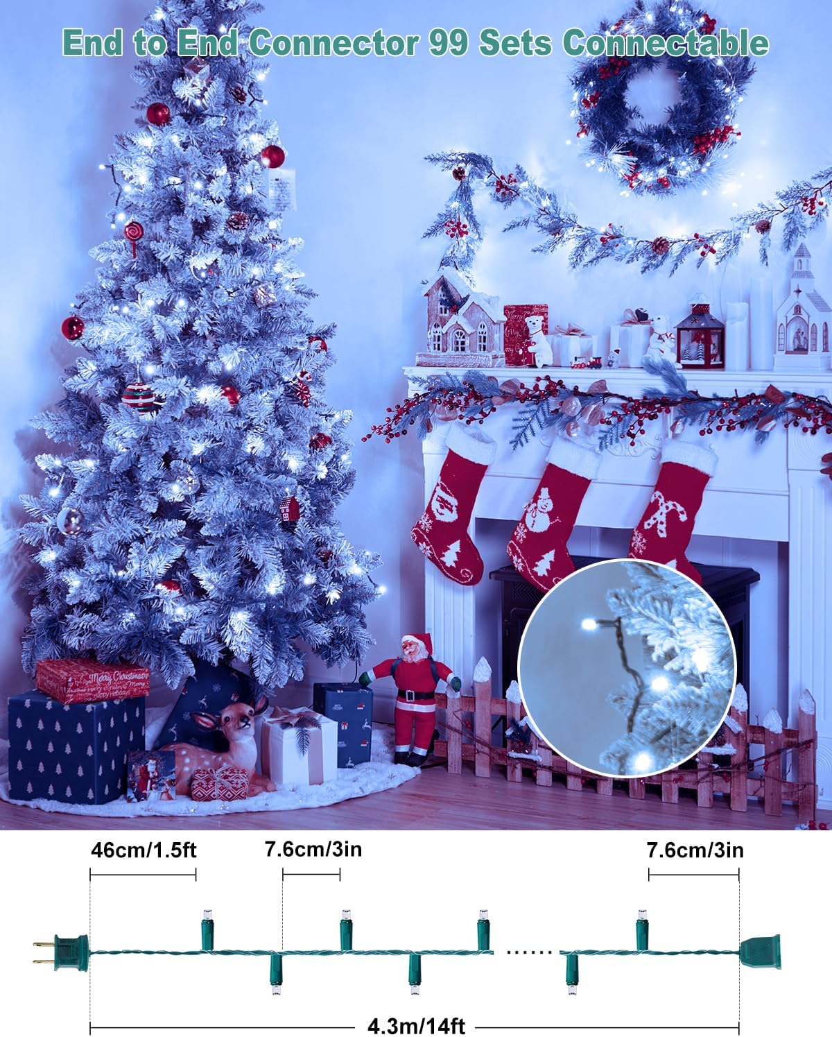 14 Feet 50LEDs F5 Pure White Mini String Lights