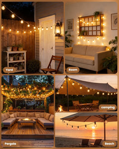 109FT Plug In G40 50 LED Bulbs String Lights for Patio Garden Cafe Wedding Deck