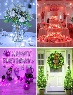 14 Pack 7FT 20 LED Battery Operated Silver Wire Firefly Starry Moon Lights for DIY Crafts, 6 Colors