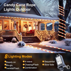 99 FT Candy Cane Christmas Lights - 600 LED Rope Lights