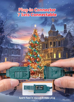 Multicolor C7 LED Christmas String Lights, 100FT with 104 Bulbs