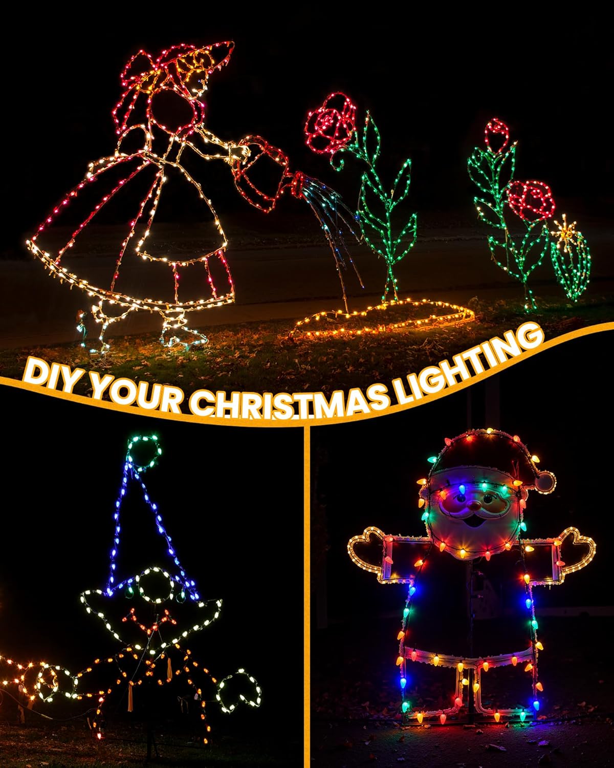 Commercial 250FT/500FT C9/E17 Christmas Light Sockets Set Spool, C9 String Light Stringer 12" Spacing Green Wire