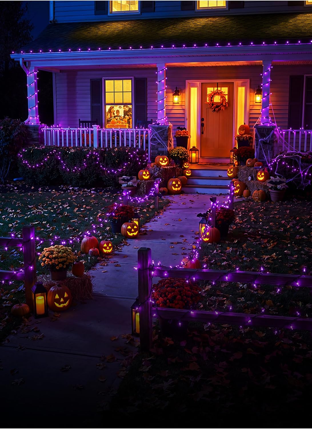 10Ft 50 LED Plug in Mini Incandescent Bulbs String Light for Halloween Haunted House Party, Purple