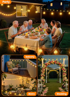 150FT G40 75 LED Bulbs String Lights for Patio Garden Cafe Wedding Deck Decor