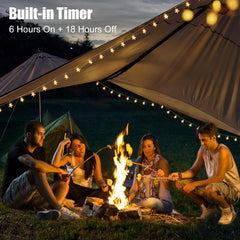 17 ft 50 LED Battery Operated Star String Lights with Remote and Timer, Warm White