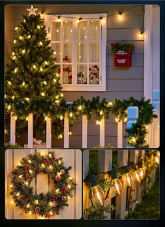 50FT Plug in 50 C9 Clear Bulbs Bright & Warm Christmas String Lights for Home Decor, Green Wire