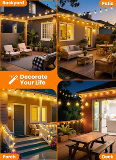 150FT G40 75 LED Bulbs String Lights for Patio Garden Cafe Wedding Deck Decor
