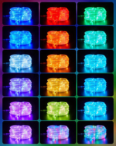 Color Changing Rope Lights with Remote, Operated by Adapter, 16 Colors