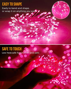 Battery Operated Fairy Lights - 10Ft, 120 LEDs, Pink