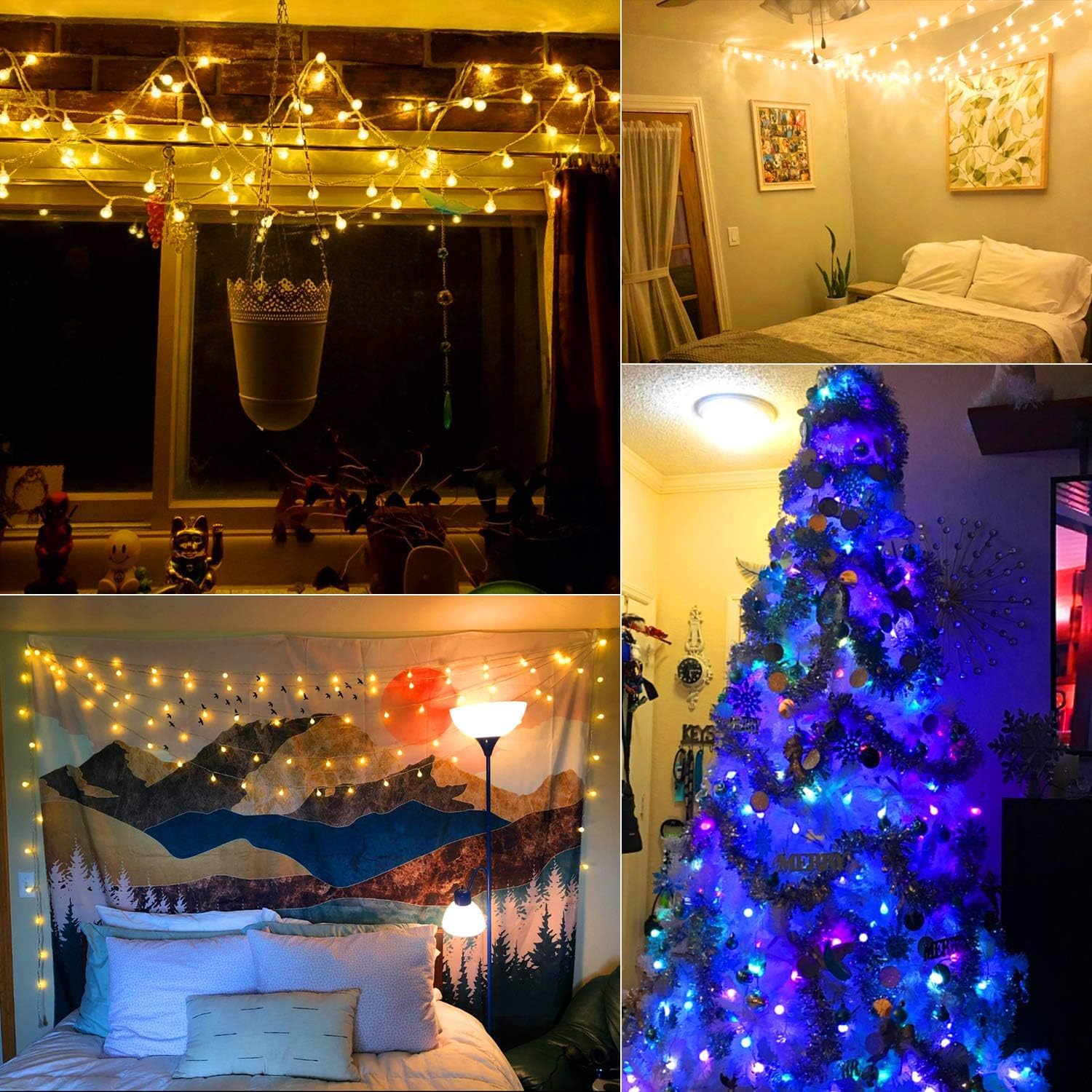 33ft 100 LED USB Plug in Crystal Globe Fairy Lights with Remote, 8 Modes, Warm White and Multicolor